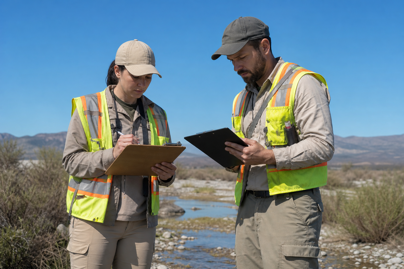 Field staff conducting on-site work